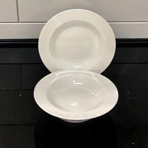 Avenue‎ Fine Porcelain Soup Bowls #4694, Set of 2, Modern White Dinnerware